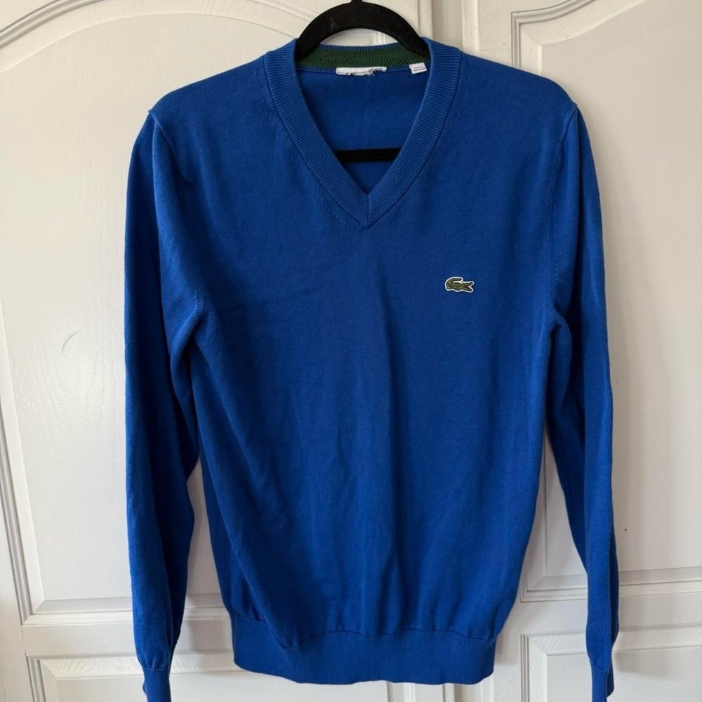 Lacoste Cotton V Neck Sweater Mens Size 4 Small